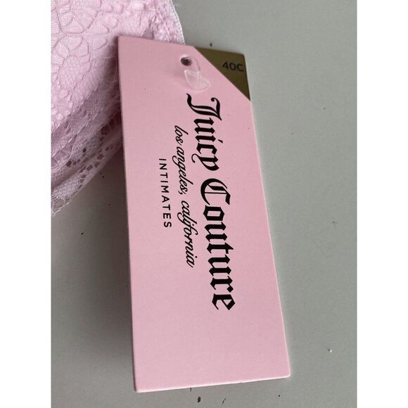 Juicy Couture Sexy Push Up Bra Sz 40D Parfait Pink Underwire JC6914D Lace NEW - Picture 2 of 8